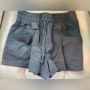 Aerie High Waist Black Drawstring Shorts